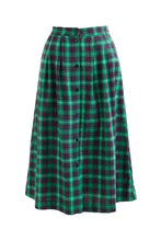 Load image into Gallery viewer, Louche Bia Winter Check Button Through Skirt – Green