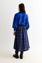 Load image into Gallery viewer, Louche Bia Winter Check Button Through Skirt – Blue