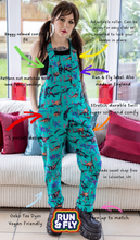 Load image into Gallery viewer, Run And Fly Jade Adventure Dino Stretch Twill Dungarees