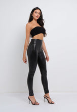 Load image into Gallery viewer, Textured Faux Leather PU High Waisted Leggings In Black