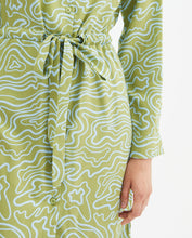 Load image into Gallery viewer, Compania Fantastica Green Wave Print Midi Shirt Dress