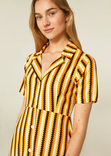 Load image into Gallery viewer, Striped Mafaldine Print Midi Dress