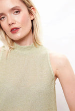Load image into Gallery viewer, Louche Krista Turtle Neck Lurex Top Gold