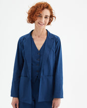 Load image into Gallery viewer, Compania Fantastica Navy Cotton Light Weight Blazer