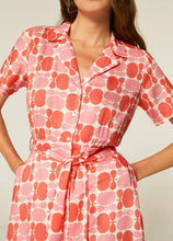 Load image into Gallery viewer, Geometric Floral Print Midi Shirt Dress
