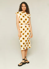 Load image into Gallery viewer, Sunflowers Print Plush Midi Dress