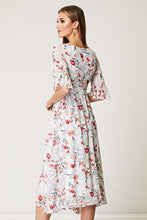 Load image into Gallery viewer, White Floral Midi Babydoll dress