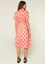 Load image into Gallery viewer, Geometric Floral Print Midi Shirt Dress