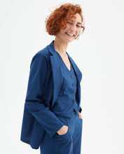 Load image into Gallery viewer, Compania Fantastica Navy Cotton Light Weight Blazer