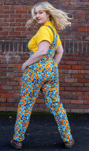 Load image into Gallery viewer, Run And Fly 70’s Floral Stretch Twill Dungarees