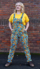 Load image into Gallery viewer, Run And Fly 70’s Floral Stretch Twill Dungarees