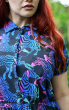 Load image into Gallery viewer, Run and Fly Rainbow Zebra Skater Dress