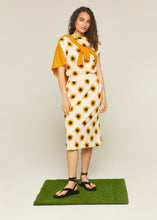 Load image into Gallery viewer, Sunflowers Print Plush Midi Dress