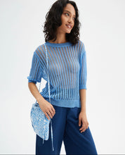 Load image into Gallery viewer, Compania Fantastica Blue Open Knit Jumper