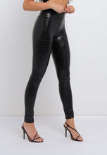 Load image into Gallery viewer, Textured Faux Leather PU High Waisted Leggings In Black