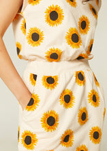 Load image into Gallery viewer, Sunflowers Print Plush Midi Dress