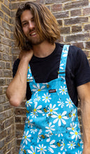 Load image into Gallery viewer, Run And Fly Bee Free Blue Stretch Twill Dungarees