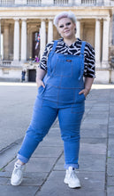Load image into Gallery viewer, Run And Fly Blue Stone Wash Stretch Denim Dungarees