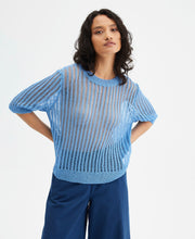 Load image into Gallery viewer, Compania Fantastica Blue Open Knit Jumper