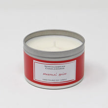 Load image into Gallery viewer, Vegan Seasonal Spice Scented Soy Wax Candle Tin
