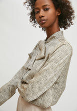 Load image into Gallery viewer, Compania Fantastica Geometric Zigzag Print Blouse With Collar