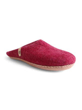Load image into Gallery viewer, Egos Copenhagen Natural Wool Fair Trade Slippers Cerise
