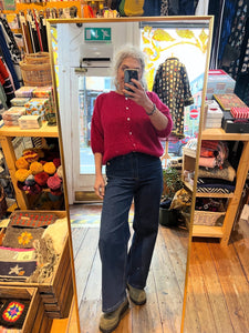 Mohair Blend Cardigan Red