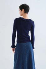 Load image into Gallery viewer, Compania Fantastica Navy Blue Knit Ruffle Jumper
