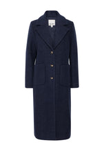 Load image into Gallery viewer, Ichi Ihspita Dark Navy Wool Mix Coat
