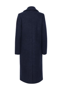 Ichi Ihspita Dark Navy Wool Mix Coat