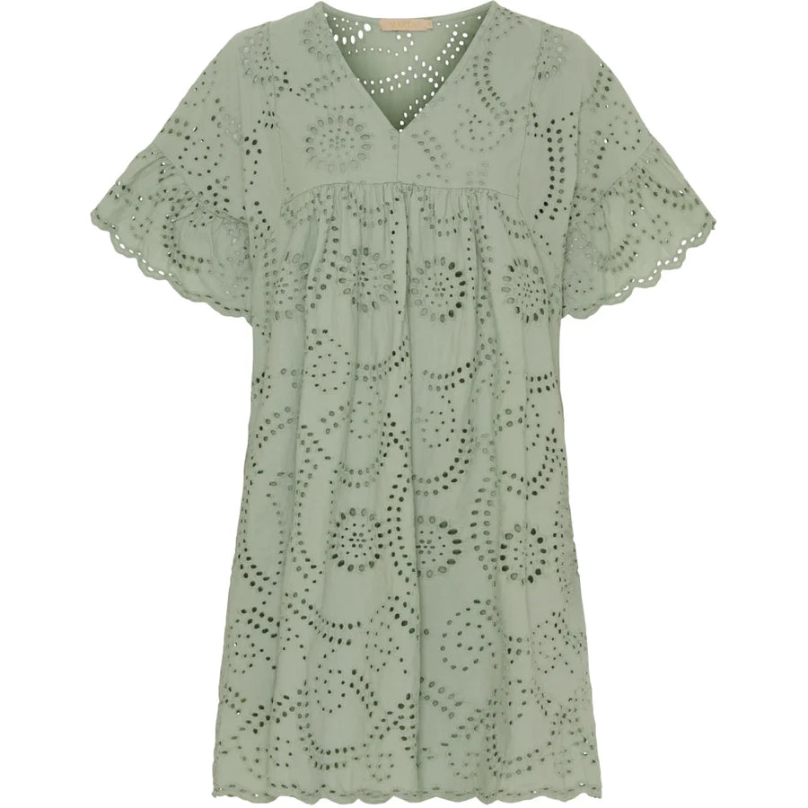 Rhodes Khaki Broderie Anglaise Dress  Mockingbirds Fashion