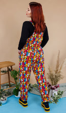 Load image into Gallery viewer, Run And Fly Finding Fox Dog Print Stretch Twill Dungarees  hi
