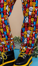Load image into Gallery viewer, Run And Fly Finding Fox Dog Print Stretch Twill Dungarees
