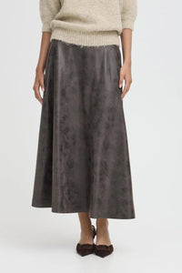 Byoung Bydimion Vegan Leather ALine Midi Skirt
