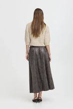 Load image into Gallery viewer, Byoung Bydimion Vegan Leather ALine Midi Skirt
