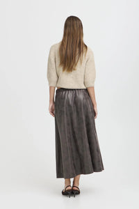 Byoung Bydimion Vegan Leather ALine Midi Skirt