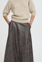 Load image into Gallery viewer, Byoung Bydimion Vegan Leather ALine Midi Skirt
