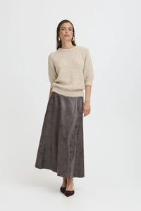 Byoung Bydimion Vegan Leather ALine Midi Skirt