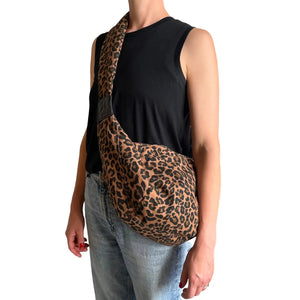 Brixton Cross Body Sling Bag- Brown Animal Print- Large