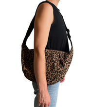 Load image into Gallery viewer, Brixton Cross Body Sling Bag- Brown Animal Print- Large
