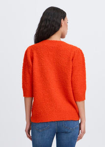 Ichi Ihloucle Cardigan Tangerine Tango