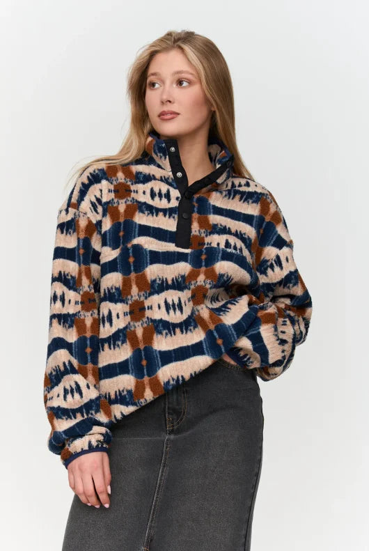 24 Colours Berlin Abstract Fleece Sweater