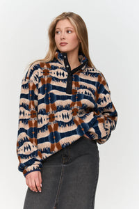 24 Colours Berlin Abstract Fleece Sweater