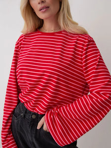 Fika Celine Red And Pink Stripe Super Soft Top