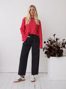 Fika Celine Red And Pink Stripe Super Soft Top