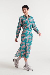 Compania Fantastica Leopard Print Crepe Shirt