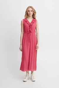 Ichi Ihmarrakech Midi Dress Raspberry Wine