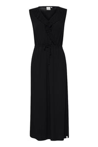 Ichi Ihmarrakech Midi Dress In Black