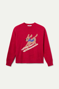 Compania Fantastica Red Dog Print Jacquard Jumper