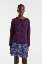 Load image into Gallery viewer, Compania Fantastica Navy Blue And Red Striped Cardigan
